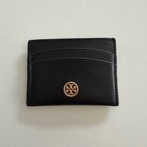 Tory Burch Black Card Holder with Gold Logo